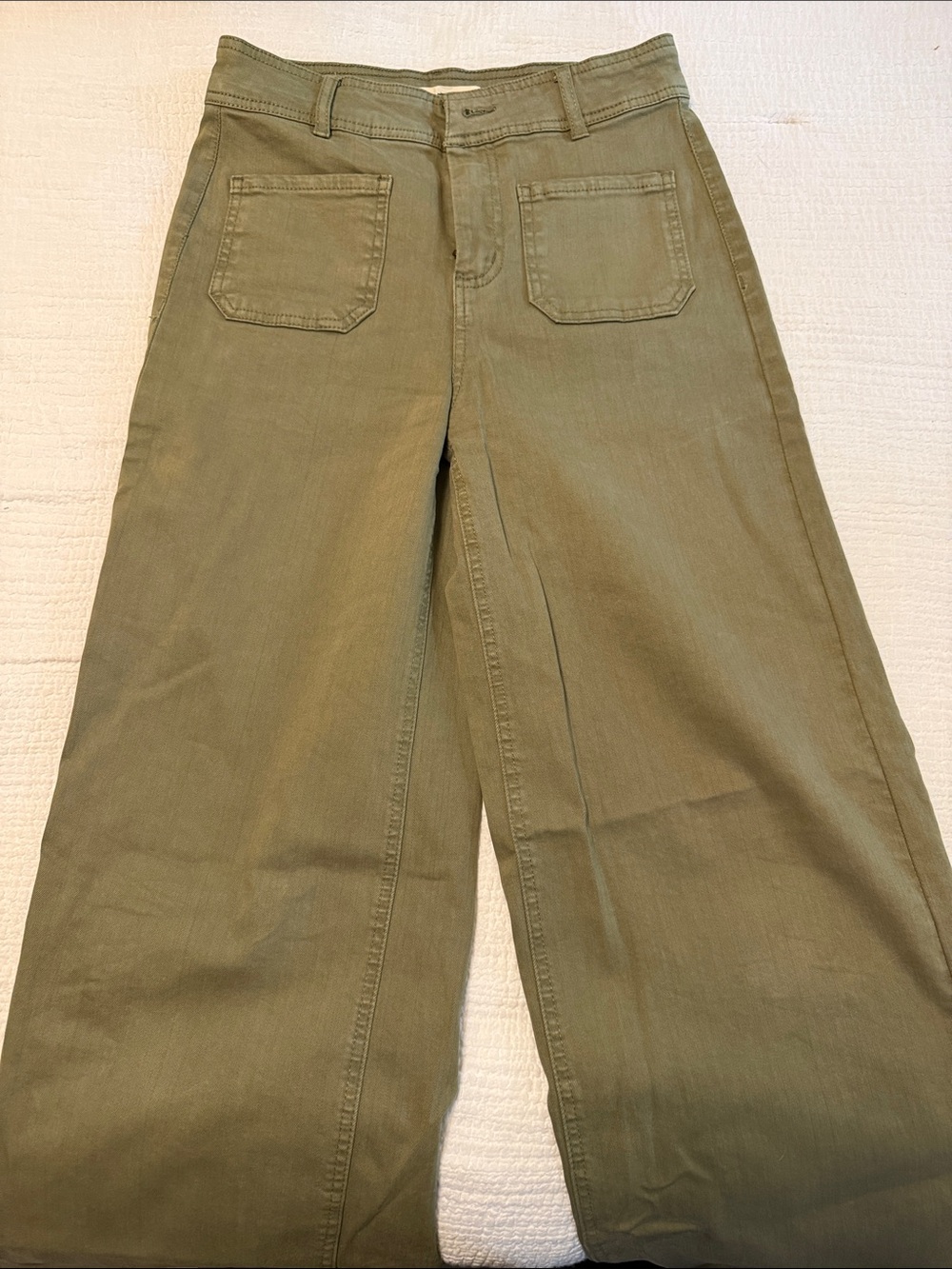 Oat New York Wide Leg Pants in Olive Green
